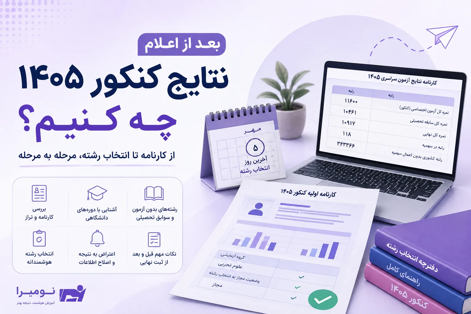 بعد از اعلام نتایج کنکور ۱۴۰۵ چه کنیم؟ از کارنامه تا انتخاب رشته
